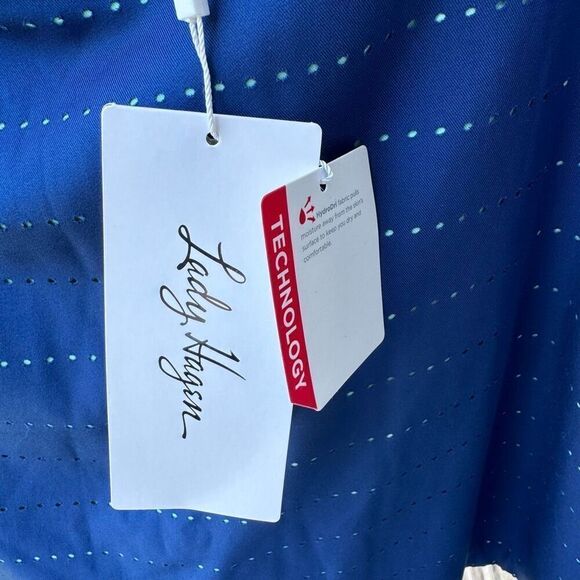 LADY HAGEN Blue Eyelet Turquoise Lined Athleisure Skort Size 16 NWT - Picture 8 of 12